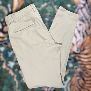 Lululemon Commission Pant Slim ABC Performance Warpstreme Beige Mens 34x34